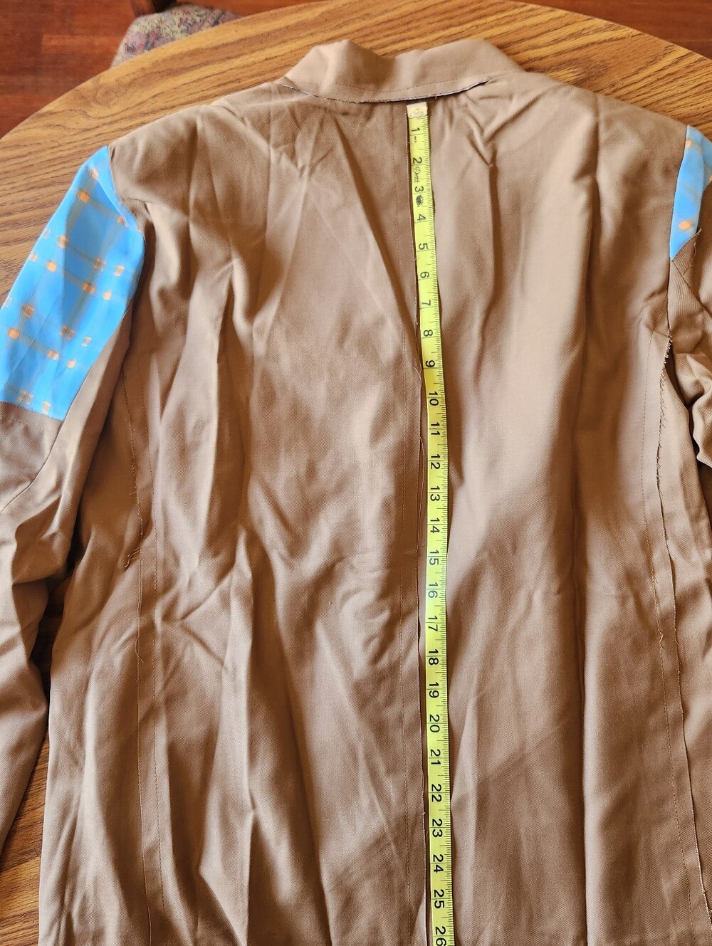 Women’s Chic  Blazer By Innovare Denim Brown & Blue Plaid - Picture 6 of 9